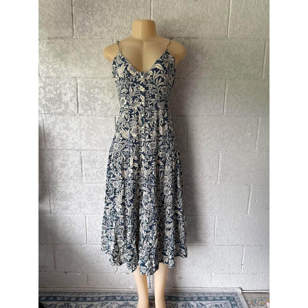 Patrons of Peace Floral Tiered Midi Dress Women’s Small 100% Rayon Boho